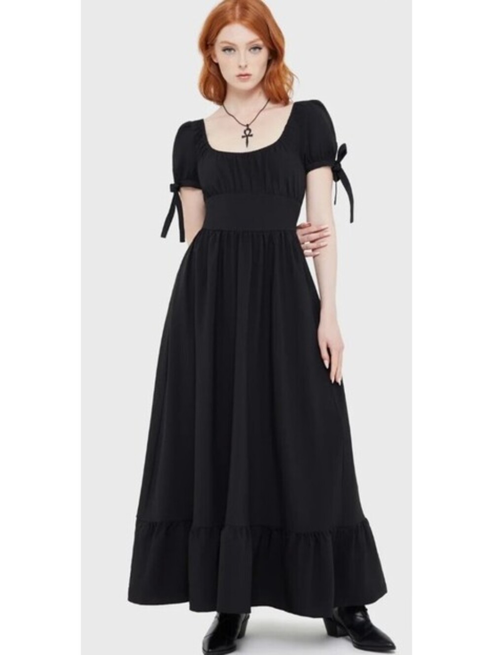 Killstar Grim Gretchen Maxi Dress Black Alternative Goth Women's Sz S NEW